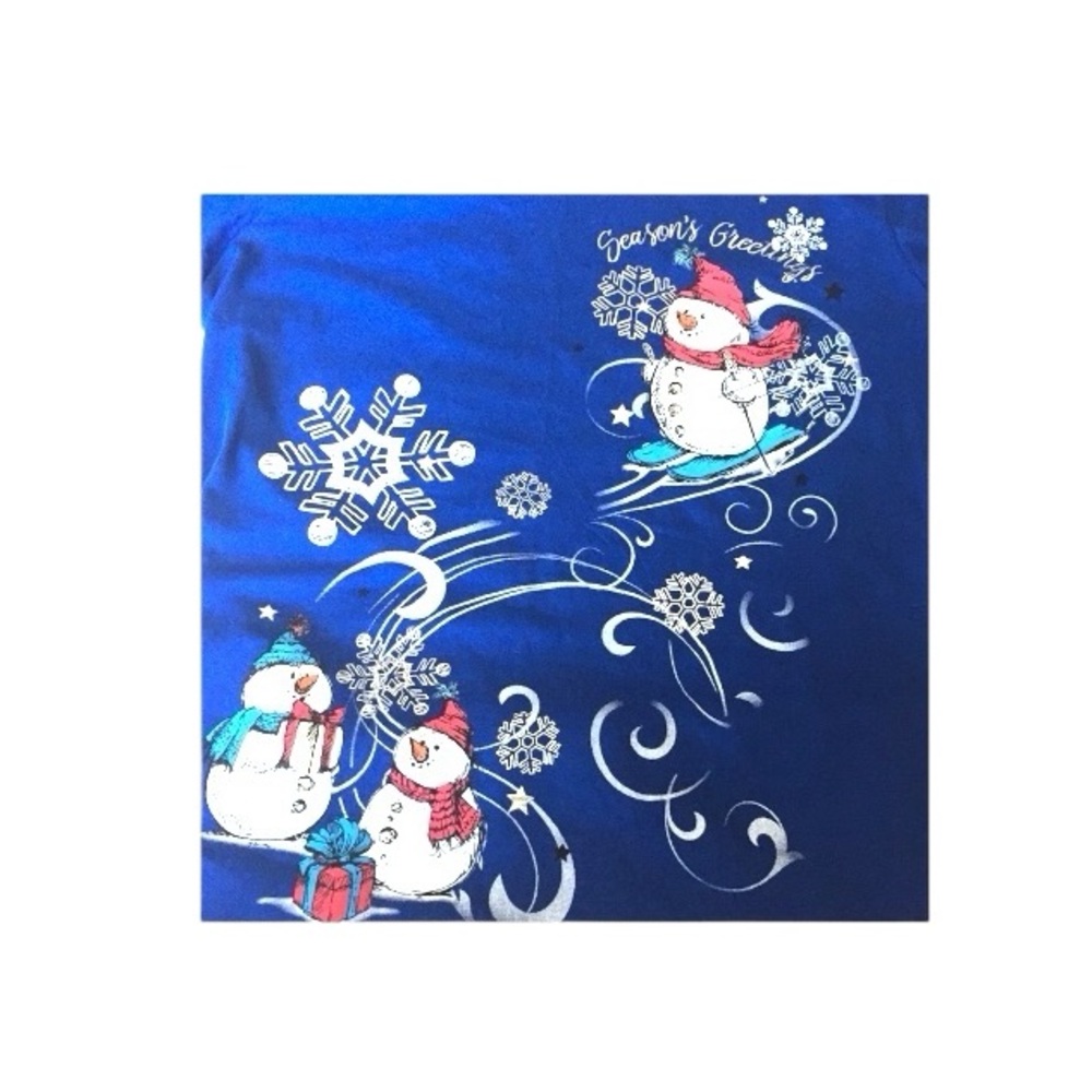 Holiday Time Royal Blue Snowman Long Sleeve Tee - Picture 3 of 12